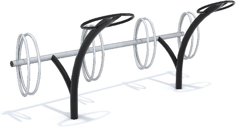 Rampe à vélos Ellipse réf-8003517 - Hags - 4 places - Noir/Galv - Scellement béton_0