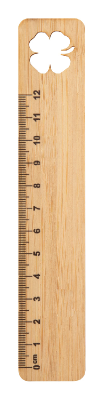 Règle en bambou - 12 cm - contreplaqué avec motif - couleur naturelle_0