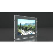 Silver - Porte-affiche LED - Immocom - Double face - Format A4 - Ultra haute luminosité 6000 lumens_0