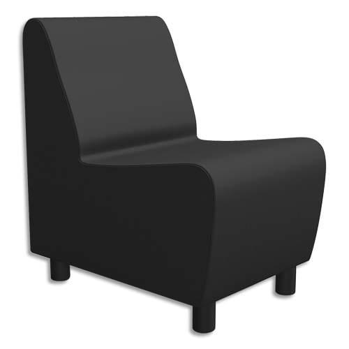 Chauffeuse modulaire droite 1 place Izar anthracite - PVC et coton - structure métallique - 50,5 x 81,2 x 72 cm_0