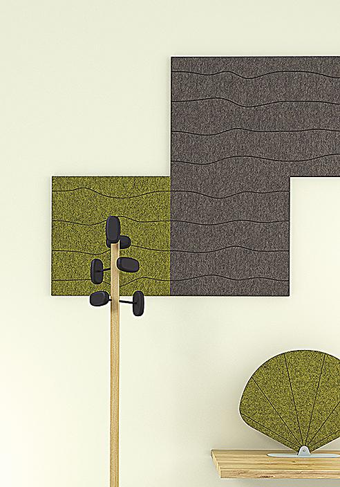 Swann 1 - Panneau acoustique adhésif en feutre PET - 580x580 mm, épaisseur 12 mm, motif 1_0