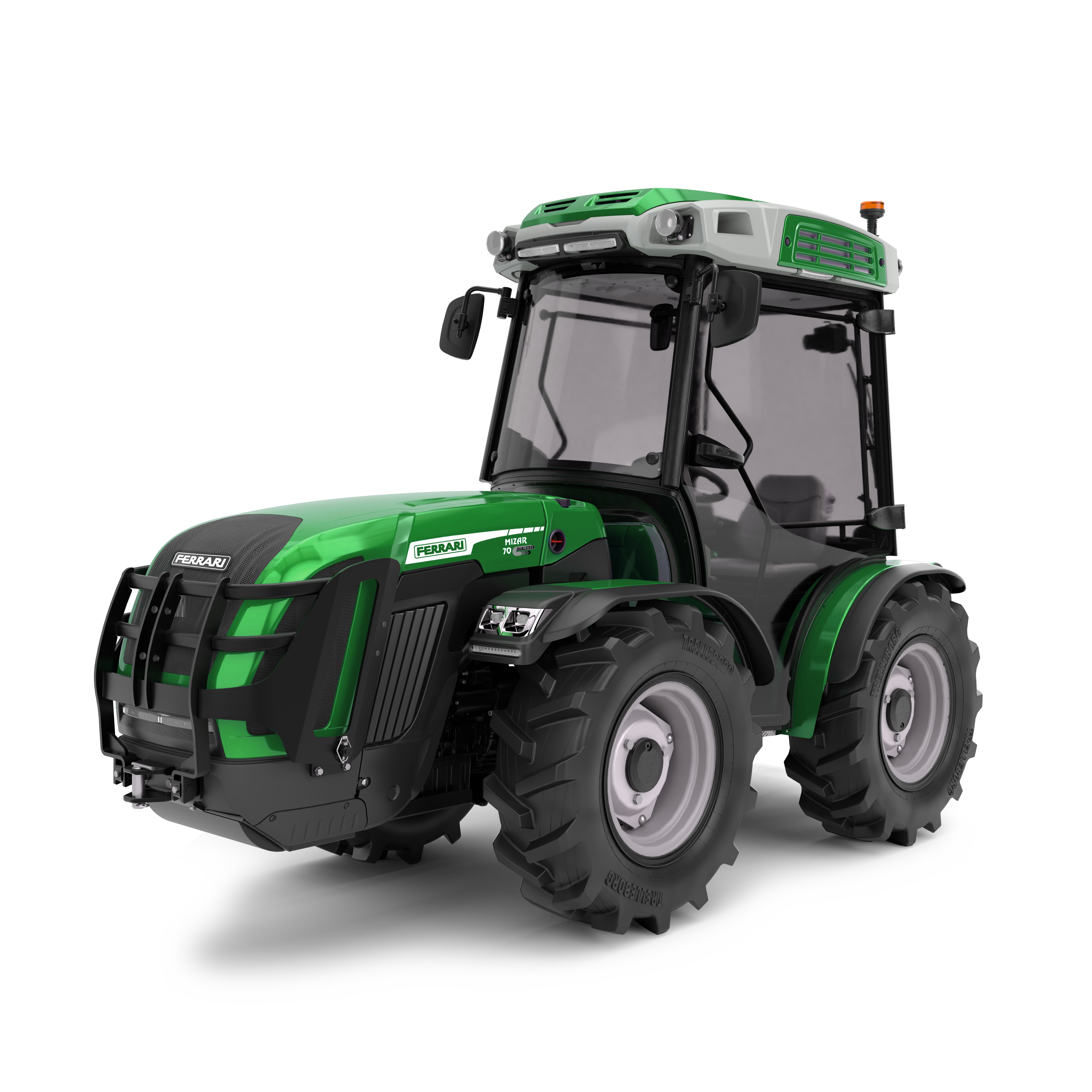 Tracteur agricole à châssis rigide 4 roues motrices directrices à direction hydrostatique- ferrari mizar 70 rs reversible de 63 cv_0