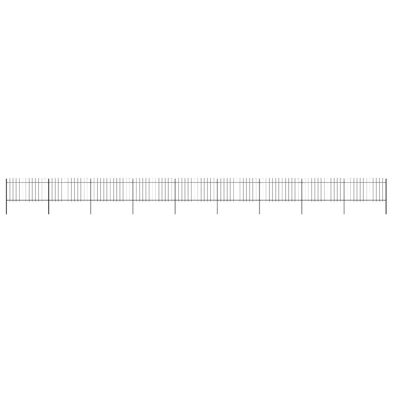 Vidaxl clôture de jardin avec dessus en lance acier 15,3 x 1 m noir 277619_0
