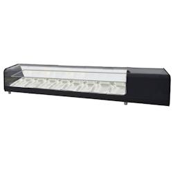 Vitrine réfrigérée pour tapas avec 6 gn 1/3 verre plat, 2 niveaux - 1810x400x300 mm - 160 W 230/1V - 13D85184 Eurast - inox 13D85184_0