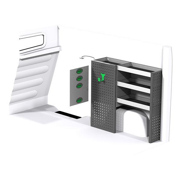 Aménagement métal côté droit - pour véhicules utilitaires - NISSAN - 1107mm x 1000mm x 300mm_0
