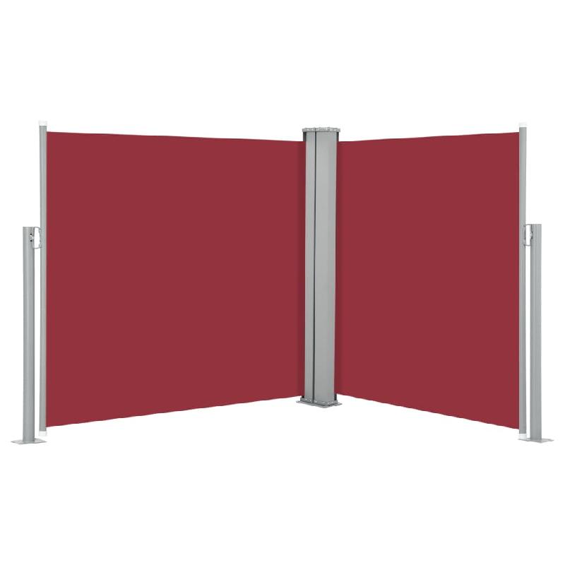 AUVENT PARAVENT STORE BRISE-VUE LATÉRAL RÉTRACTABLE DE PATIO JARDIN TERRASSE BALCON PROTECTION VISUELLE ÉCRAN 100 X 600 CM ROUGE 02_0007451_0