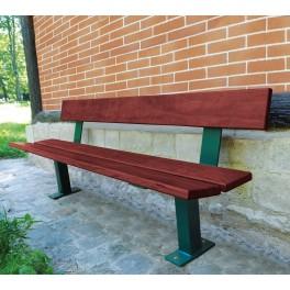 Banc public Pagode - longueur 2000 mm - structure acier 80x80 mm - assise et dossier bois exotique FSC 36mm_0