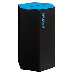 Rossignol - Borne de tri 50L avec seau HEXATRI - papier gris manganèse/bleu - bleu métal 59030_0