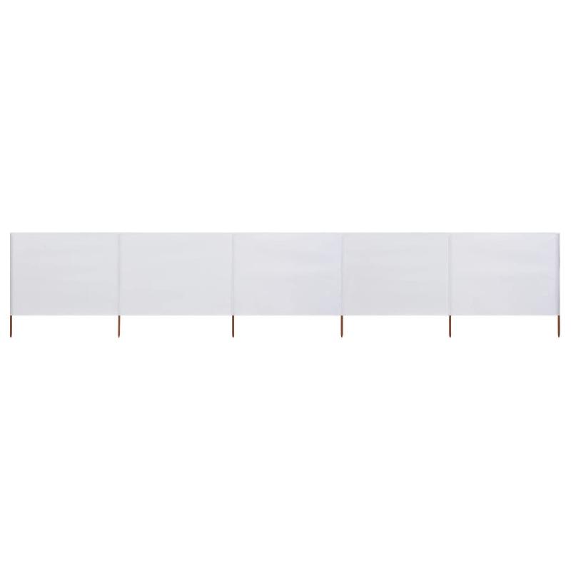 BRISES-VUE PARAVENT 5 PANNEAUX TISSU 600 X 160 CM BLANC SABLE 02_0008825_0