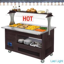 Buffet chauffant bain-marie - 4x GN 1/1-150 - Bois wengé - BBM/4C-B1_0