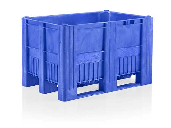 Caisse palette-plastique monobloc 800x1200 mm bleu foncé - CPP812/CB1/BF_0