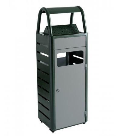 Cendrier poubelle extérieur en acier - 29L ou 58L - Coloris au choix - Acier traité et anti-vandalisme_0