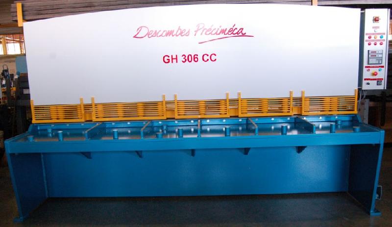Cisaille industrielle hydraulique à angle fixe type GH - robuste avec butée arrière 1000 mm et coupe verticale_0