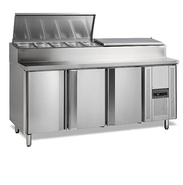 Comptoir de préparation de sandwich 3 portes profondeur 700 429 litres premium inox 304 - SS7300_0