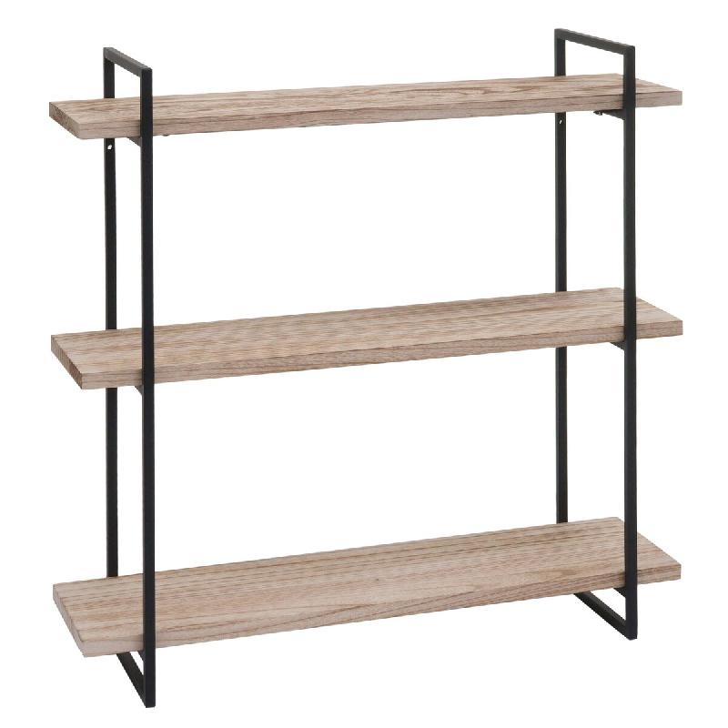 Décoshop26 - Étagère murale suspendue 3 niveaux en bois et métal design industriel 60 x 60 x 18 cm 04_0008675 - métal 3000262671175_0