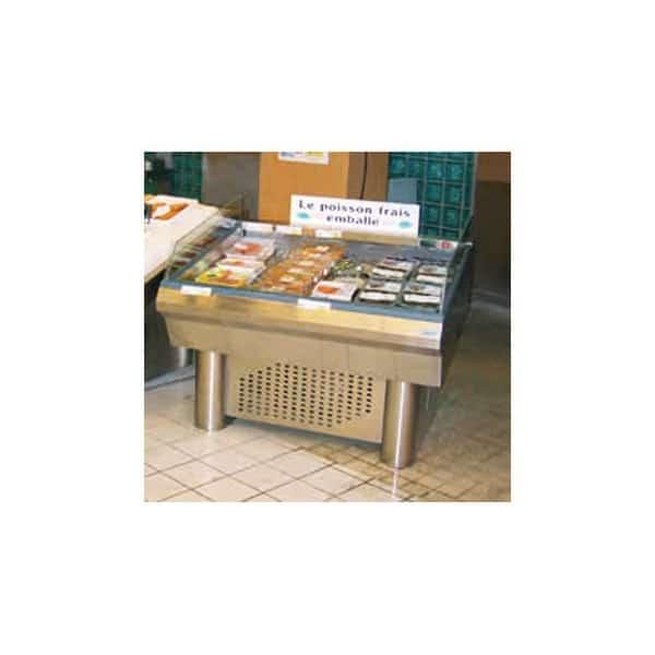 Etal à poissons, à froid ventilé, libre-service sans groupe, acier inoxydable, largeur 1140 mm (Longueur, mm: 2100 - Réf 904757-44)_0