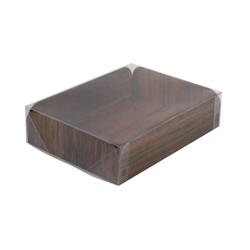 FIRSTPACK FHC - 100Pcs - Rectangle rainé carton, décor bois 2 faces + Couvercle Pet - 152,4x203,2x50,8mm - multicolore en carton FHC209CARB1520_0