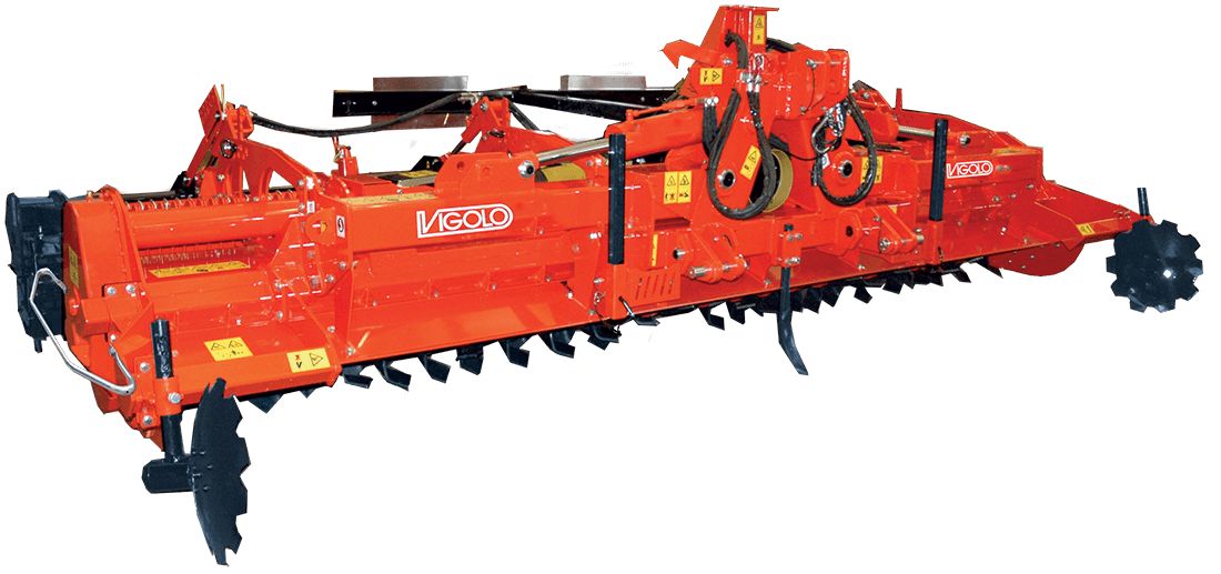 GPV 380 à 500 - Fraises et herses rotatives Vigolo - Largeur 3800 à 5000 kg - Transmission par engrenages et réglage hydraulique_0