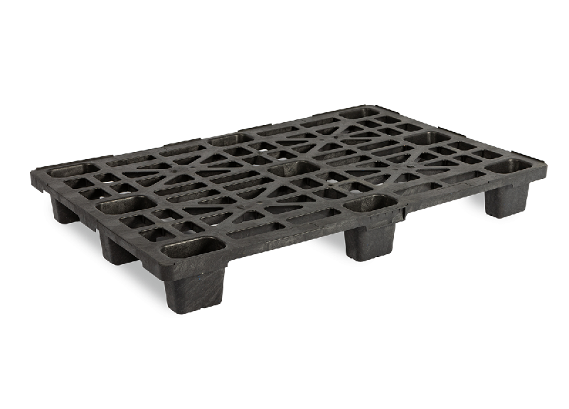Palette plastique 1200x800 ultra-légère - PP recyclé - Emboîtable et non rackable - Charge 2T statique / 1T dynamique_0