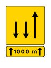 Panonceau de distance KD8 - 700x700, 900x900 ou 1050x1050 mm avec panonceau KM1_0