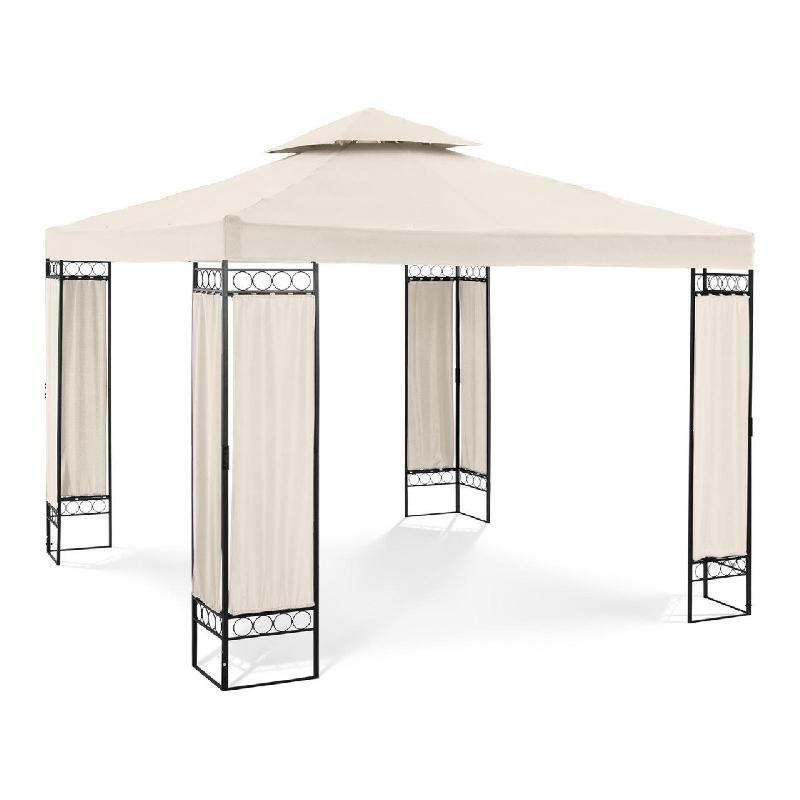 PERGOLA PAVILLON BARNUM TONNELLE TENTE ABRI GAZEBO DE JARDIN TERRASSE 3 X 3 M 160 G/M² BEIGE 14_0002761_0