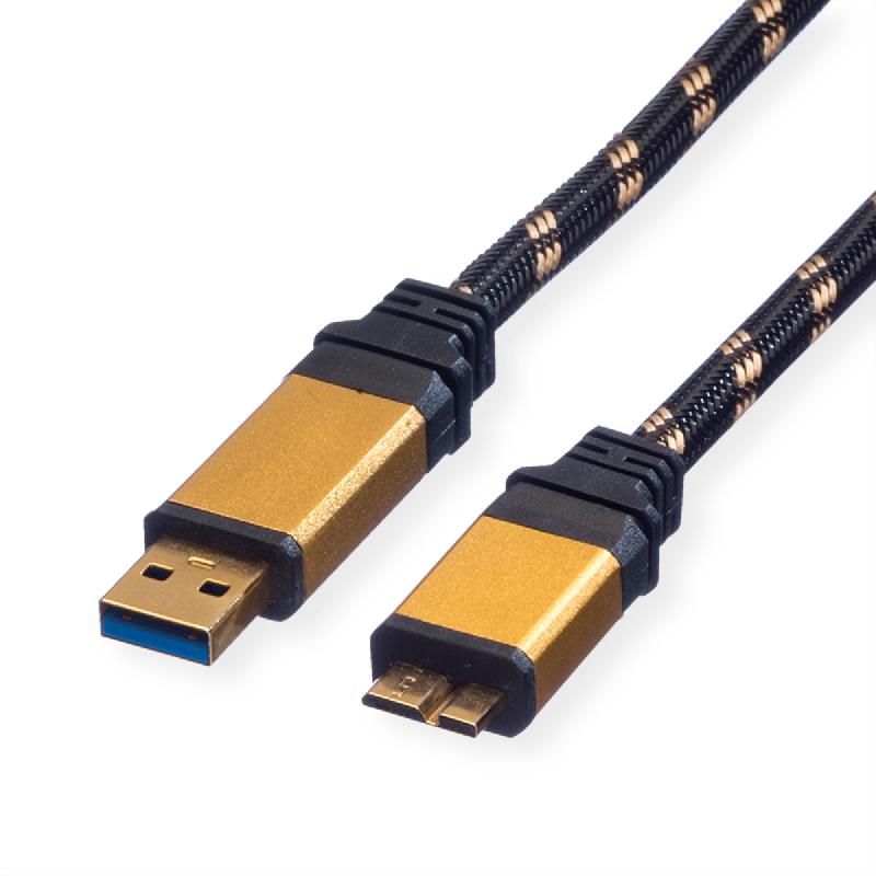 Roline gold câble usb 3.2 gen 1, type a-micro b, m/m, 2 m_0
