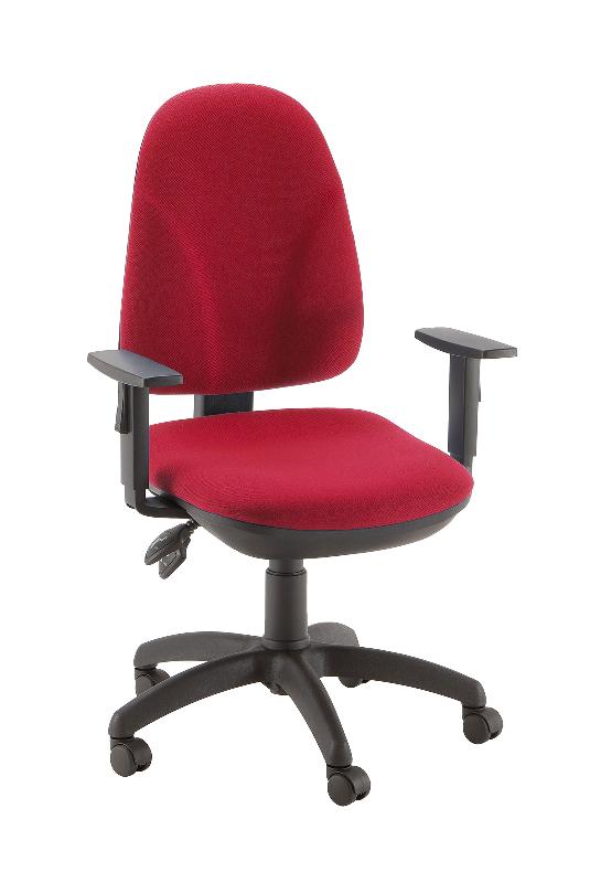 Siège bureau Opérative Ergo synchrone en tissu rouge_0