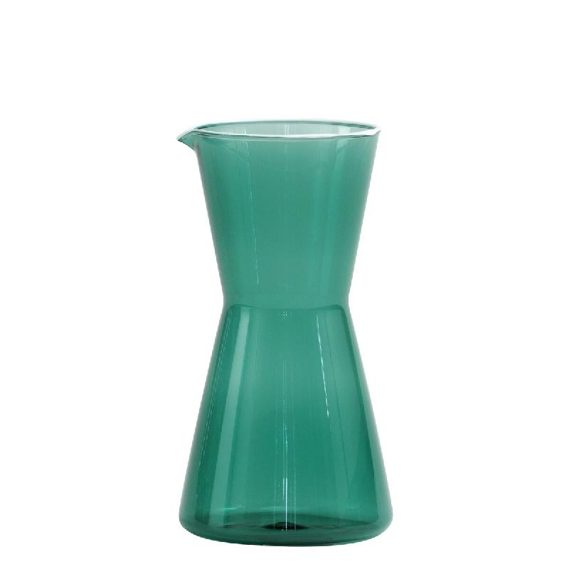 Zafferano Carafe Classy in vetro borosilicato soffiato a bocca, colore Vert Lac, design ergonomico e geometrico, alta produzione artigianale. - vert 8_0