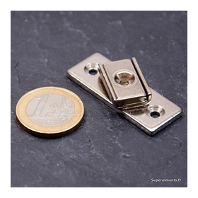 Aimants en pot rectangulaire NdFeB N45 avec trou de fixation - 20x13,5x5 mm - Force d'adhérence 4,1 kg - Température max 80°C_0