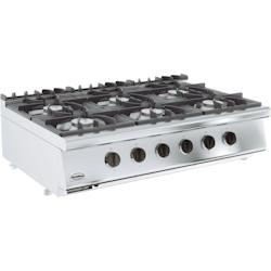 CombiSteel Base 700 - Cuisinière à gaz 6 brûleurs - 6x 6.5kW - 1200x700x300(h)mm - COM-7178.0210_0