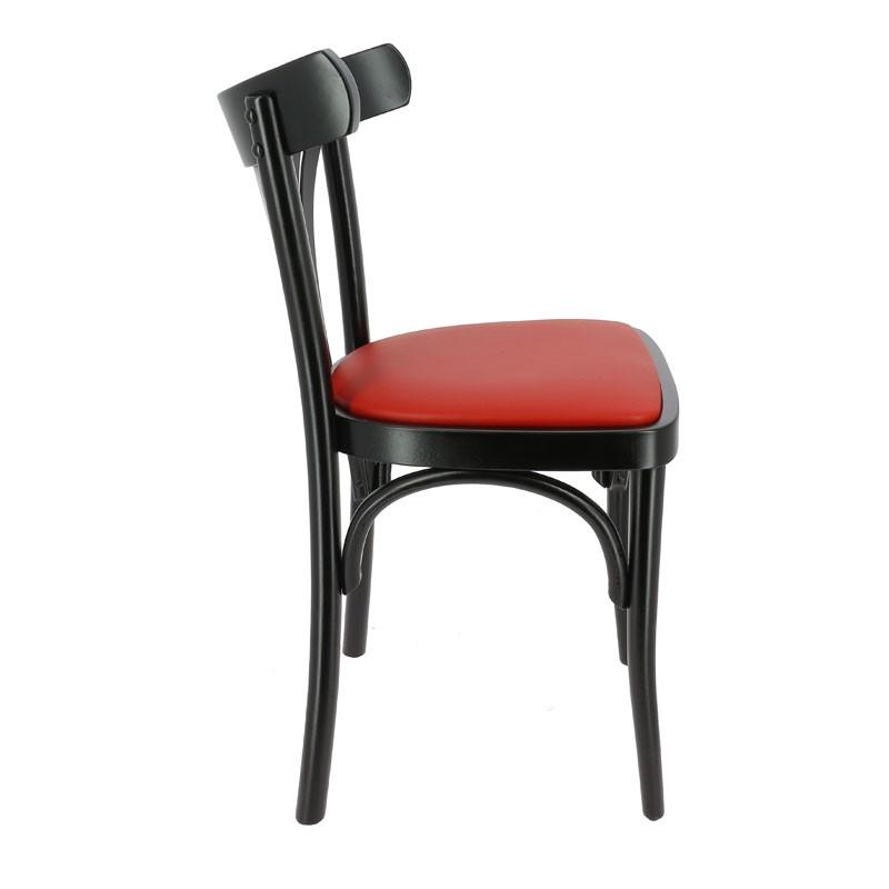 Chaise bois New Orleans assise simili rouge - ROUGE_0