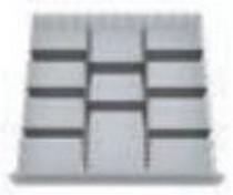 Compartimentage métallique - dimensions de tiroirs 600 x 600 mm - façade 150 mm - Ref. 139BLH150A_0