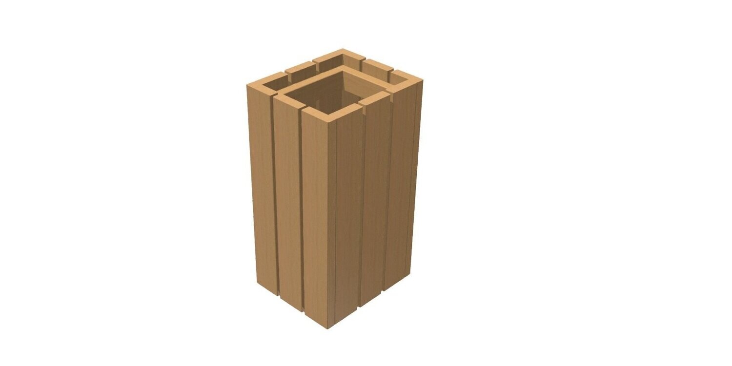 Corbeille de 110L en bois Classe IV - Référence MUB26_0