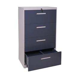Décoshop26 - Armoire de bureau avec tiroirs verrouillables pour dossier A4 en acier gris 132x76x46cm 04_0001031 - gris 3000329132694_0