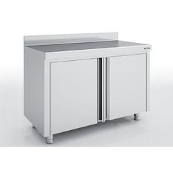 ERATOS Meuble Neutre Mural Avec Portes Battantes Aisi-304 18/10 Prof.600 - Avec Dosseret - 2200X600X850 MNB60-220M - Acier inoxydable 18/10 MNB60-220M_0