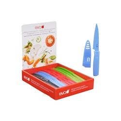 Eva couteaux à légumes dentelés 4 couleurs en présentoir eva - multicolore 053164_0