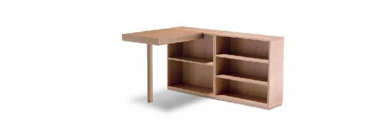 LC16 de Cassina - Bureau de direction en chêne naturel avec rayonnages modulables_0