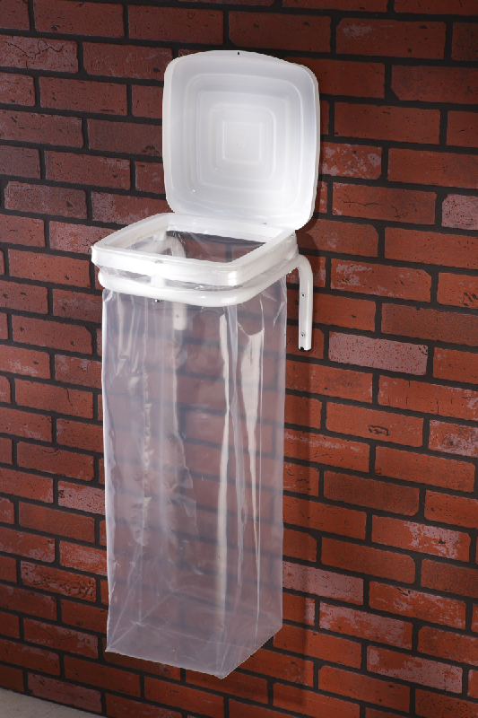 MOTTEZ - Support sac poubelle mural avec couvercle - Pour sacs de 30 à 110 litres - B066F_0