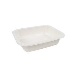 Packnwood FHC - 400Pcs - Barquette scellable pulpe laminée PLA gastronorme 1/8 - 160x130x36mm, 465ml - blanc - recyclable et compatible micro-ondes_0