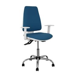 Piqueras y Crespo Silla Elche blanca asincro bali marino brazos regulables ruedas de parqué - bleu multi-matériau 1014ASB200B5CRRP_0