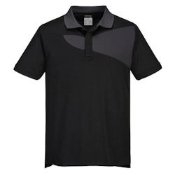 Portwest - Polo de travail manches courtes PW2 Noir / Gris Taille S - S 5036108357482_0