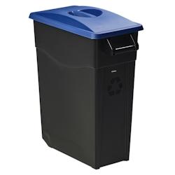 Rossignol - Poubelle de tri mobile 65L MOVATRI GREEN - couvercle plein amovible - bleu polypropylène recyclable - réf. 55502_0