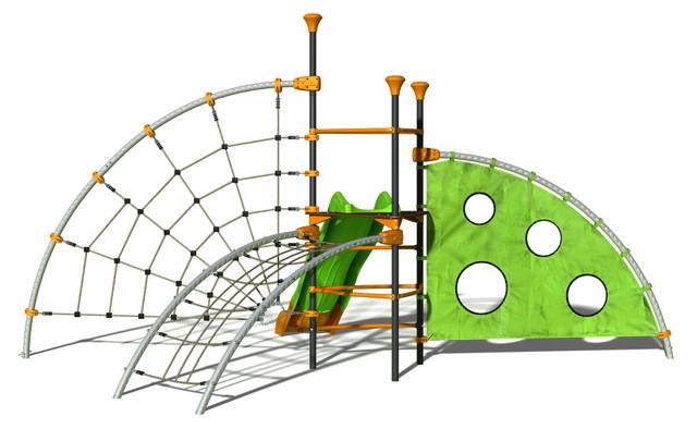 Structure de jeux Evo-Kids - 1 tour centrale avec 4 agrès - Structure pour aire de jeux_0