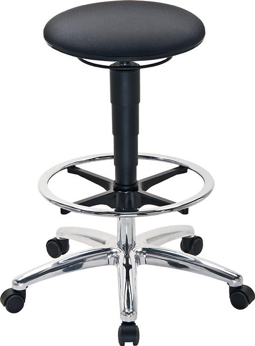 Tabourets pivotants rouleaux bloc. Assise + anneau de pied tissu Supertec gris réglage de la hauteur du siège 510-780mm BIMOS_0