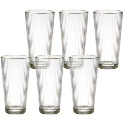 Verres striés liseré doré (Lot de 6) 40 cl The Home Deco Factory - jaune 3664944473244_0