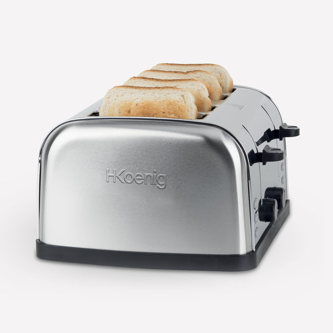 TOS14 - Grille-pain toaster 4 tranches en acier inoxydable - H.Koenig - 1500W, 7 niveaux de brunissage_0