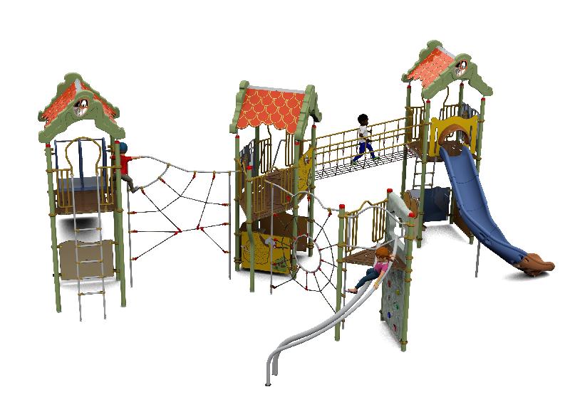 Tours de jeux Cameleo Cartoon 29 activités 4/10 ans - TRJXCF-HS14 - Structure en acier galvanisé avec toboggan rotomoulé et norme NF EN 1176_0