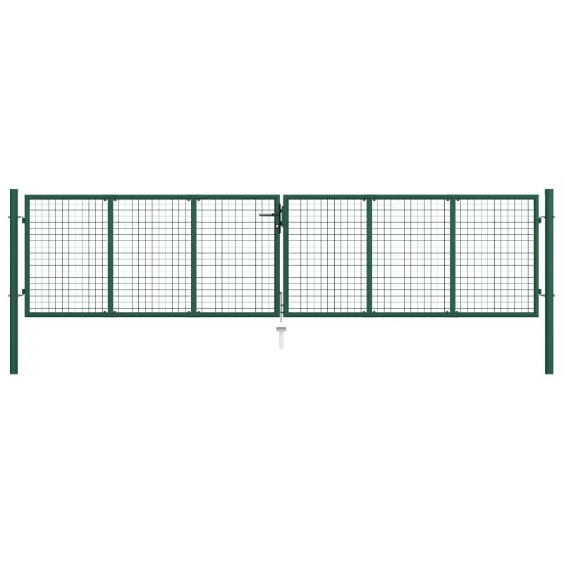 Vidaxl portail en treillis de jardin acier 400 x 75 cm vert 145747_0