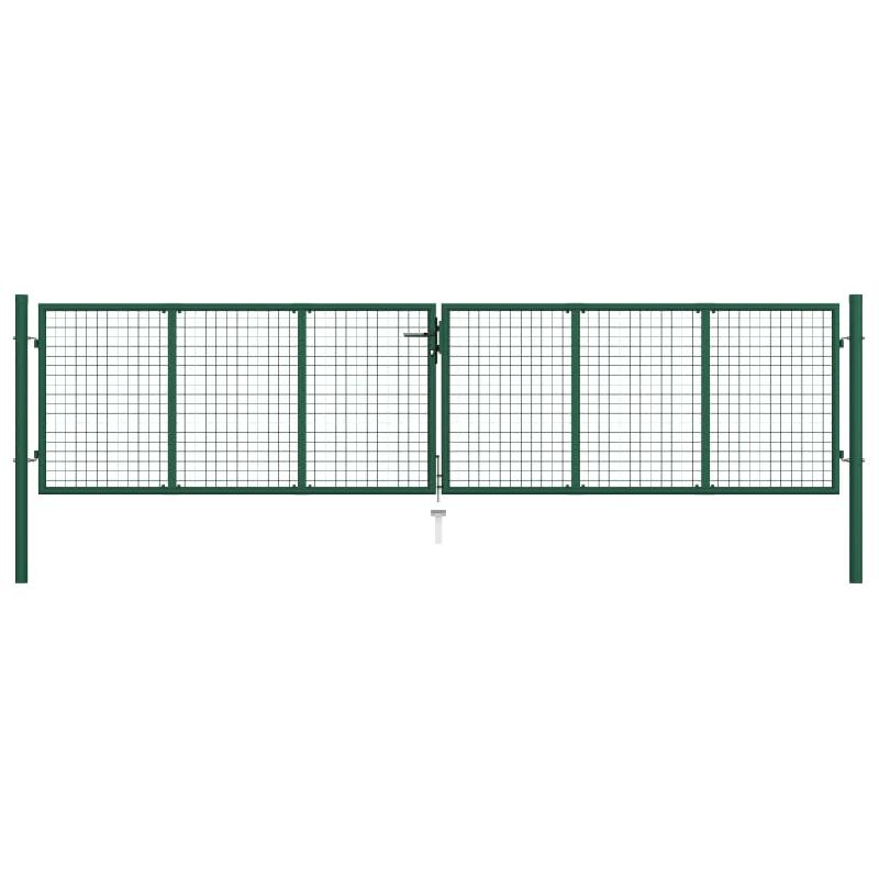 Vidaxl portail en treillis de jardin acier 400 x 75 cm vert 145747_0