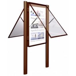 Vitrine extérieure 2000 - Simple ou double face avec coins arrondis et cadre aluminium 75 mm_0